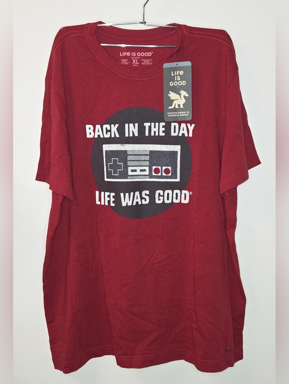 NWT Life is Good Back In The Day Life Was Good Gamer Gaming Tee Shirt Men's XL